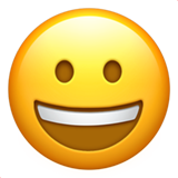 Apple design of the grinning face emoji verson:ios 16.4