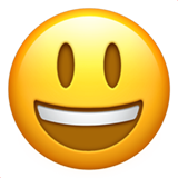 Apple design of the grinning face with big eyes emoji verson:ios 16.4