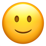 Apple design of the slightly smiling face emoji verson:ios 16.4