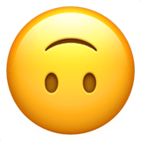 Apple design of the upside-down face emoji verson:ios 16.4