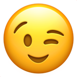 Apple design of the winking face emoji verson:ios 16.4