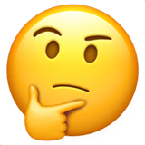 Apple design of the thinking face emoji verson:ios 16.4