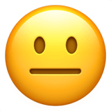 Apple design of the neutral face emoji verson:ios 16.4