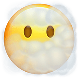 Apple design of the face in clouds emoji verson:ios 16.4