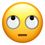 Apple design of the face with rolling eyes emoji verson:ios 16.4