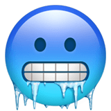Apple design of the cold face emoji verson:ios 16.4