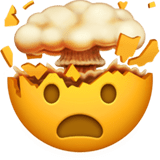 Apple design of the exploding head emoji verson:ios 16.4