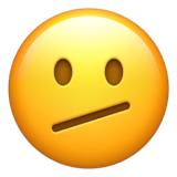 Apple design of the face with diagonal mouth emoji verson:ios 16.4