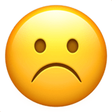 Apple design of the frowning face emoji verson:ios 16.4