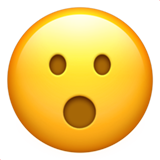Apple design of the face with open mouth emoji verson:ios 16.4