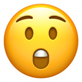Apple design of the astonished face emoji verson:ios 16.4
