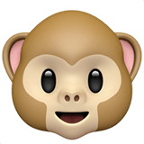 Apple design of the monkey face emoji verson:ios 16.4