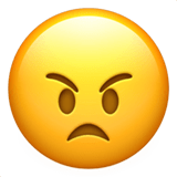 Apple design of the angry face emoji verson:ios 16.4