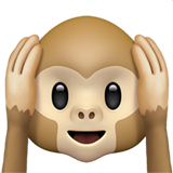Apple design of the hear-no-evil monkey emoji verson:ios 16.4