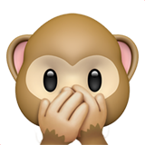 Apple design of the speak-no-evil monkey emoji verson:ios 16.4