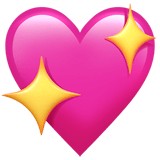 Apple Apple design of the sparkling heart emoji verson:ios 16.4