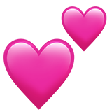 Apple design of the two hearts emoji verson:ios 16.4