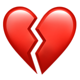 Apple design of the broken heart emoji verson:ios 16.4