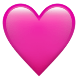 Apple design of the pink heart emoji verson:ios 16.4