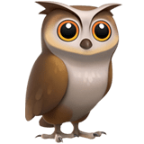 Apple design of the owl emoji verson:ios 16.4