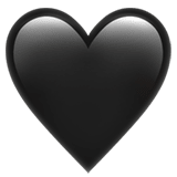 Apple design of the black heart emoji verson:ios 16.4