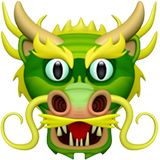 Apple design of the dragon face emoji verson:ios 16.4