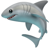 Apple design of the shark emoji verson:ios 16.4
