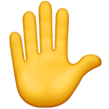 Apple design of the raised hand emoji verson:ios 16.4