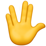 Apple design of the vulcan salute emoji verson:ios 16.4