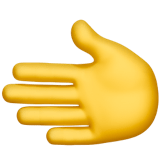 Apple design of the leftwards hand emoji verson:ios 16.4