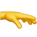 Apple design of the palm down hand emoji verson:ios 16.4