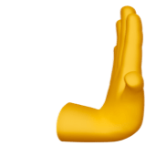 Apple design of the rightwards pushing hand emoji verson:ios 16.4