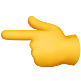 Apple design of the backhand index pointing left emoji verson:ios 16.4