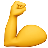 Apple design of the flexed biceps emoji verson:ios 16.4