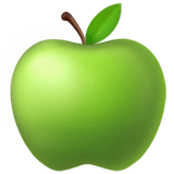 Apple design of the green apple emoji verson:ios 16.4
