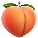 Apple design of the peach emoji verson:ios 16.4