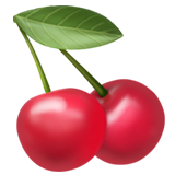 Apple design of the cherries emoji verson:ios 16.4