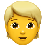 Apple design of the person: blond hair emoji verson:ios 16.4