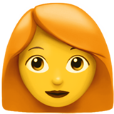 Apple design of the woman: red hair emoji verson:ios 16.4