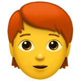 Apple design of the person: red hair emoji verson:ios 16.4