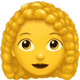 Apple Apple design of the woman: curly hair emoji verson:ios 16.4