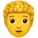 Apple design of the person: curly hair emoji verson:ios 16.4