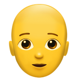Apple design of the person: bald emoji verson:ios 16.4