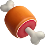 Apple design of the meat on bone emoji verson:ios 16.4