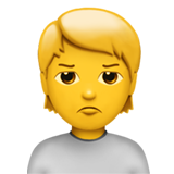 Apple design of the person pouting emoji verson:ios 16.4