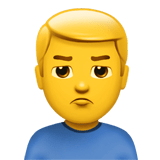 Apple design of the man pouting emoji verson:ios 16.4