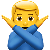 Apple design of the man gesturing NO emoji verson:ios 16.4