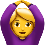 Apple design of the woman gesturing OK emoji verson:ios 16.4