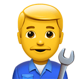 Apple design of the man mechanic emoji verson:ios 16.4