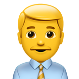 Apple design of the man office worker emoji verson:ios 16.4
